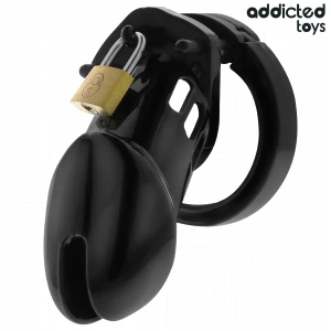 ADDICTED TOYS LOCKED - GAIOLA DE PÃNIS DE OBSIDIANA TAMANHO M